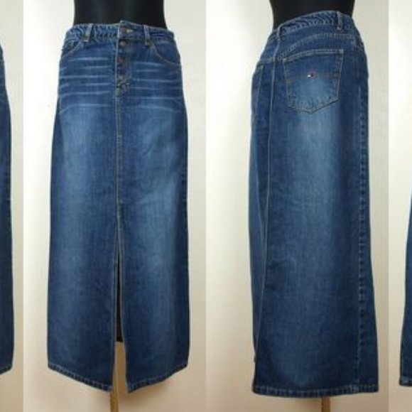 Tommy Hilfiger Dresses & Skirts - Vtg Tommy Hilfiger 4 button front slit maxi skirt